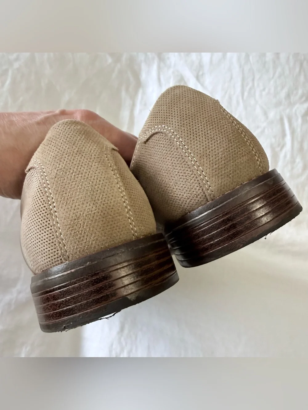 CHAPS | Mens 11 | Vandale Shoes Taupe Suede Leather Oxfords Lace Up